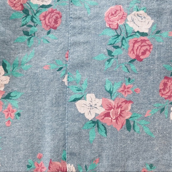 Vintage cotton denim floral print blazer M - Picture 13 of 15